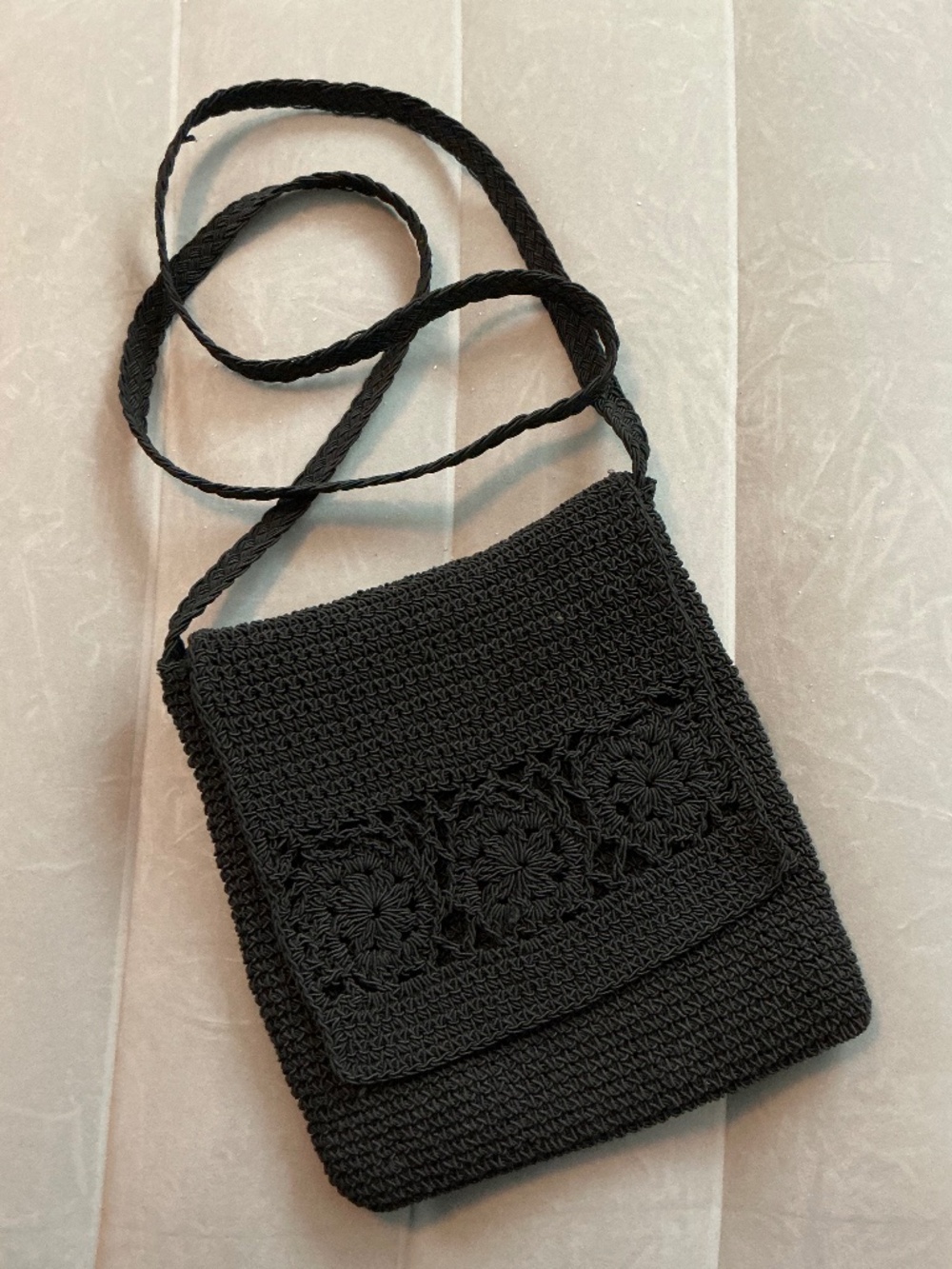 Black Crochet Shoulder Bag